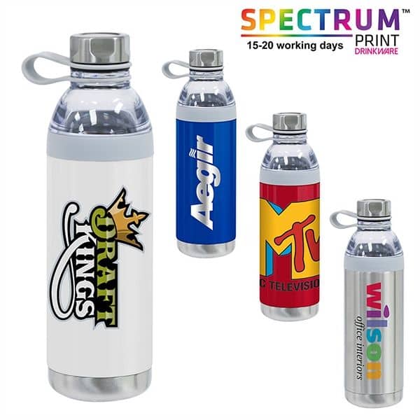 Dual Opening Stainless Steel Water Bottle - 20 Oz.