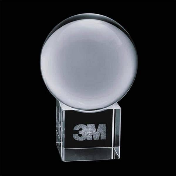 Crystal Ball Award on Cube - 3D