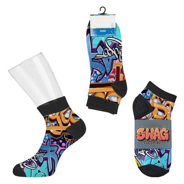 Custom Short Sport Style Socks - Digital Sublimation