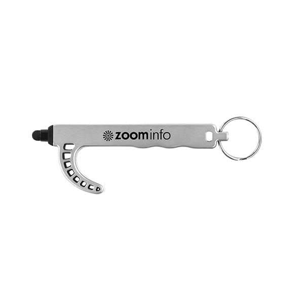 Antibacterial Touch Free Keychain with Stylus Pen