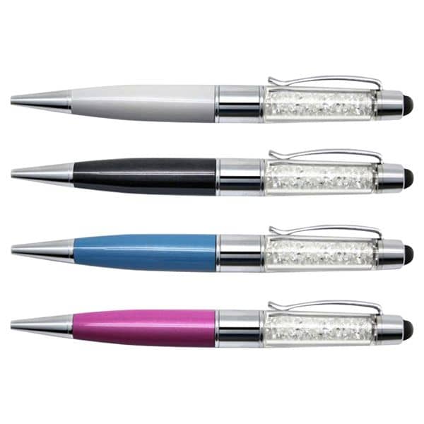 3 in 1 Crystal Ballpoint Pen, USB Drive and Stylus