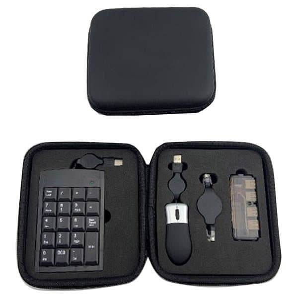 USB Travel Kit with Portable Keyboard and Mini Hub