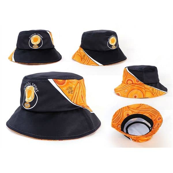 Sublimated Unstructured fishing Bucket Hat w/ brim printed 