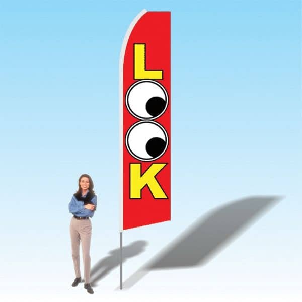 15FT Look Red Advertising Banner Flag