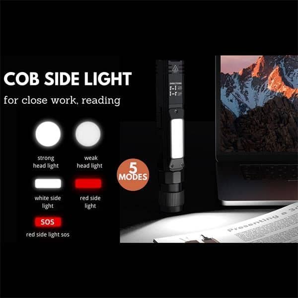 Multi-Functional COB Work Light, Headlamp And Flashlight 90 
