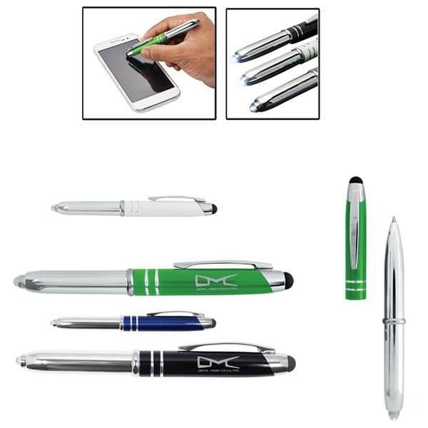 Executive 3-in-1 Metal Pen Stylus with LED Light
