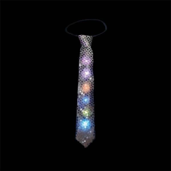LED Silver Sequin Tie