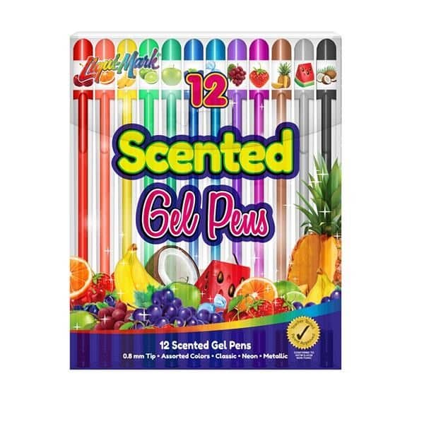 12 Pack Scented Gel Pens - Assorted Colors