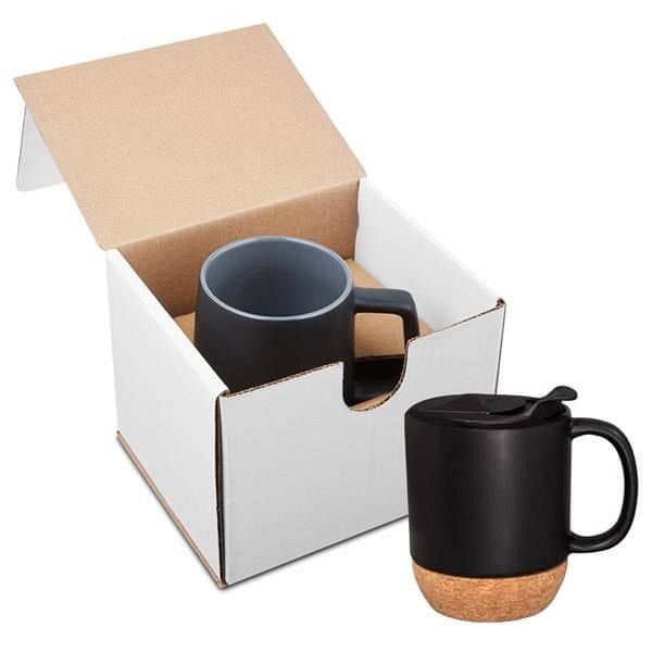 14 oz. Ceramic Mug with Cork Base in Individual Mailer