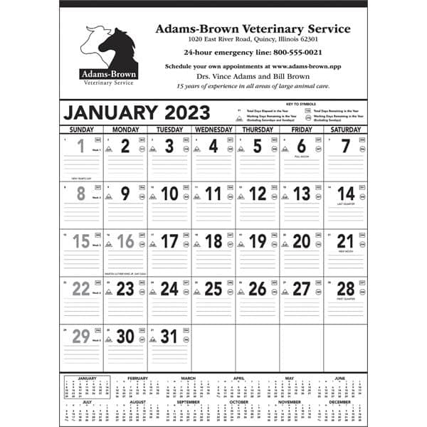 Black & White Contractor Memo 2022 Calendar