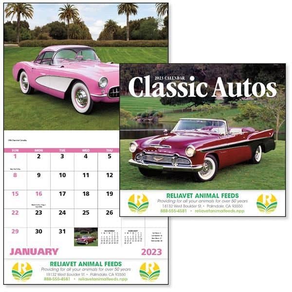 Stapled Classic Autos Vehicle 2022 Appointment Calendar