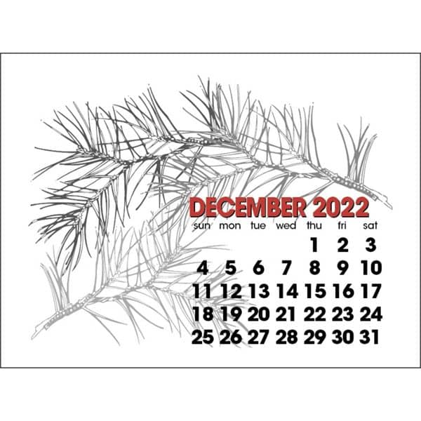 Full Color Stick Up English Grid 2022 Calendar