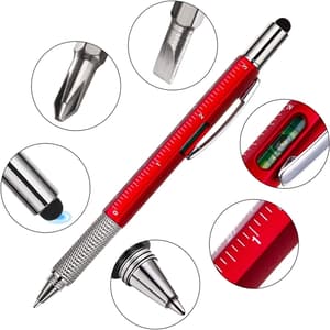 6 in 1 Multitool Tool Ballpoint Pen with Ruler Levelgauge