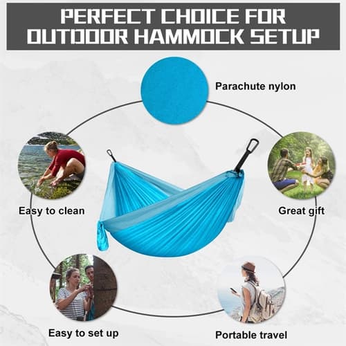 Portable Double Camping Travel Hammock with Tree Straps