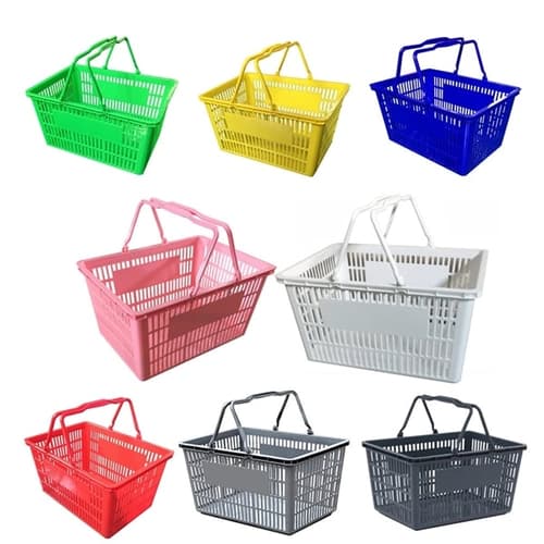 25L Plastic Retail Shopping Baskets with Handles