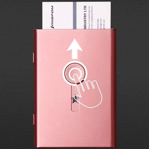 Thumb Drive Hand Push Slide Out Metal Business Card Case