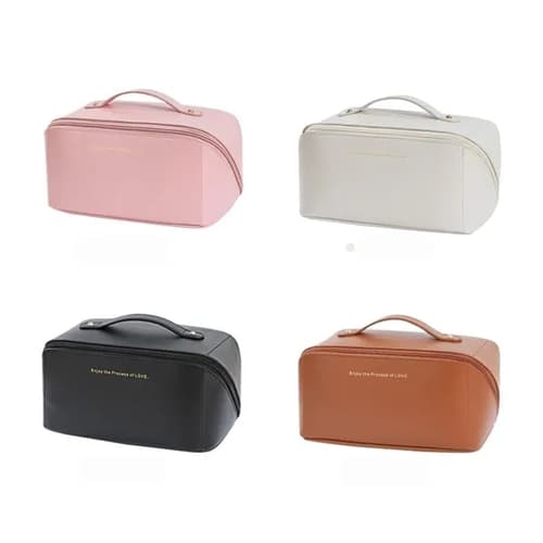 Upgrade Pu Leather Travel Cosmetic Bag Makeup Toiletry Case