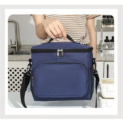 Crossbody Oxford Cloth Lunch Bag Thermal Flatware Meal Tote