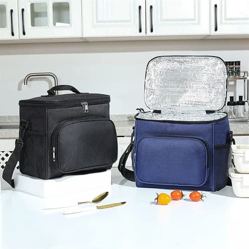 Crossbody Oxford Cloth Lunch Bag Thermal Flatware Meal Tote