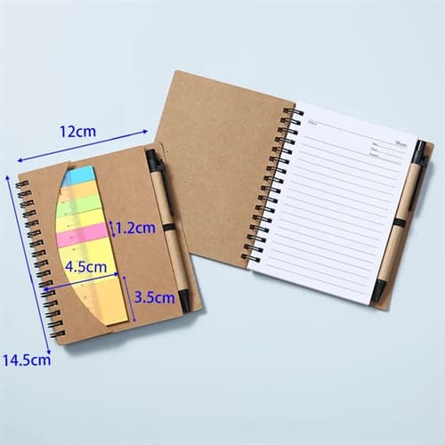 Sticky Note On A Ruler Line Lined Spiral Notebook With Pen Ruler And Sticky Notes | EverythingSwag USA