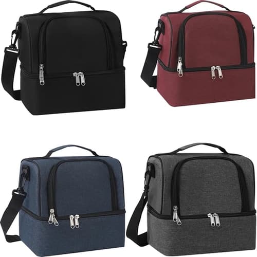 Double Layer Insulated Lunch Bag Leakproof Food Containers