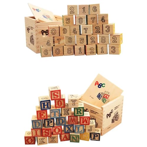 Wood Alphabet Letters and Numbers Stacking Building Blocks ...