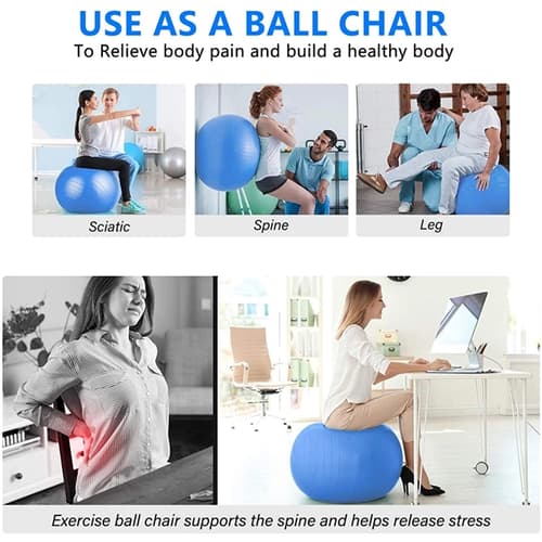 Heavy Duty Anti-Burst and Slip Resistant Exercise Yoga Ball