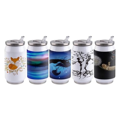 17oz Coke Shape Stainless Steel Insulated Tumbler with Straw