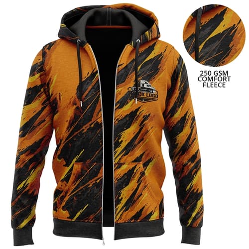 250 GSM Fleece Hoodie W/ Front Zipper & Pockets