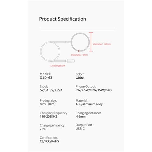 Magnetic Wireless Charger 15W Fast Charge
