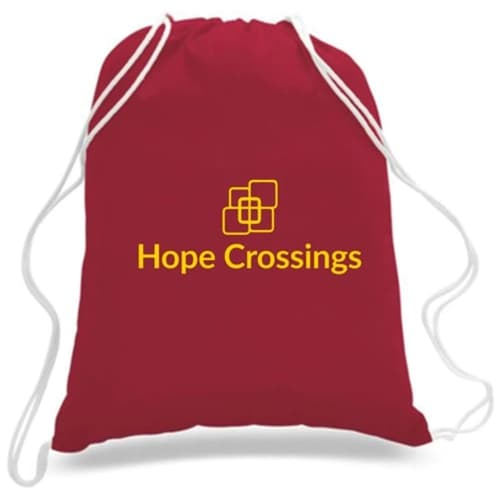 100% Cotton Canvas Eco-Friendly Large Drawstring Backpack