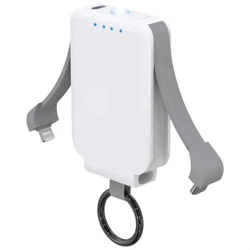 2000mAh Keychain Power Bank with Built-in Flashlight