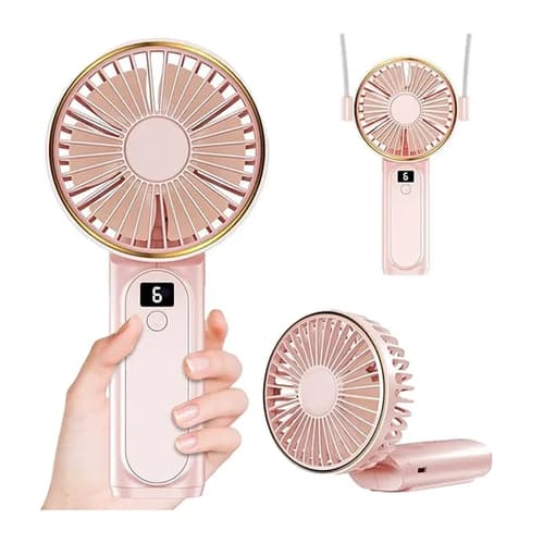 Portable Handheld Fan with Power Bank, USB Rechargeable