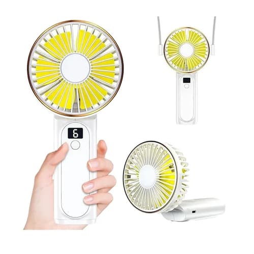 Portable Handheld Fan with Power Bank, USB Rechargeable