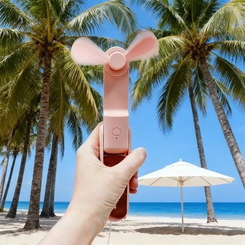 Personal USB Foldable Fan Mini Handheld  W/ Power Bank