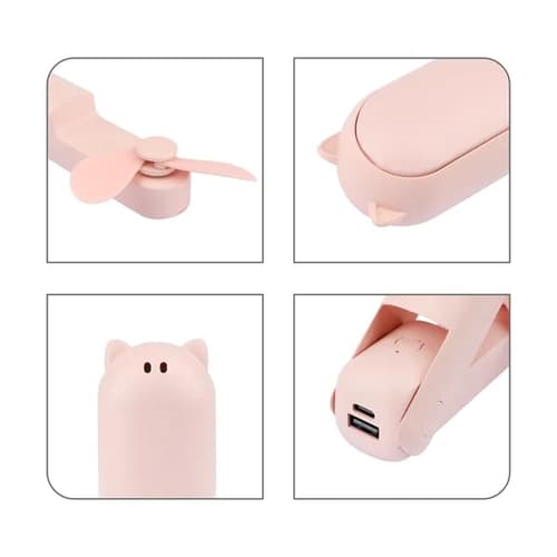 Personal USB Foldable Fan Mini Handheld  W/ Power Bank