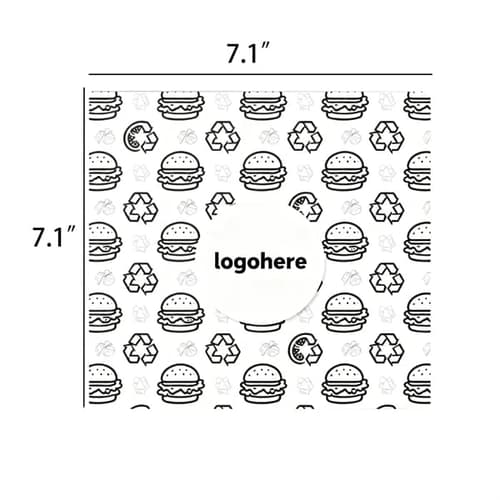 MOQ 500 Custom Printed Grease Resistant Burger Wrap Paper