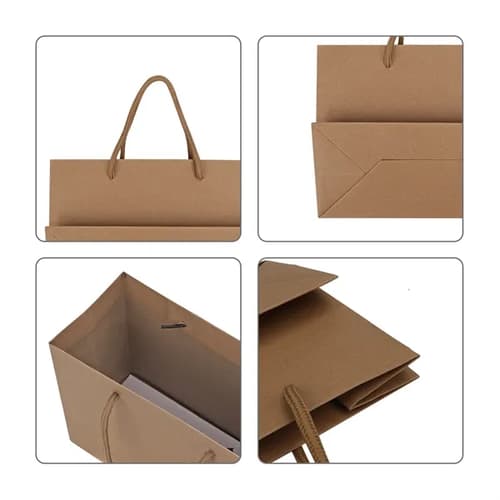 Kraft Paper Euro Shopping Tote Bag With Rope Handle