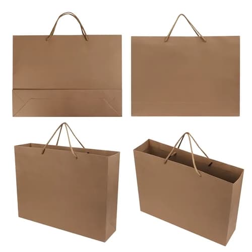 Natural Kraft Euro Tote Bag W/ Rope Handle 15.7"x11.8"x6"