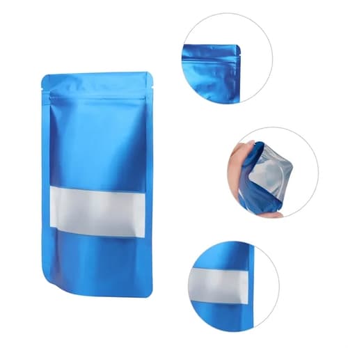 Aluminum Foil Stand Up Ziplock Food Packaging Bag 4.7"x7.9"