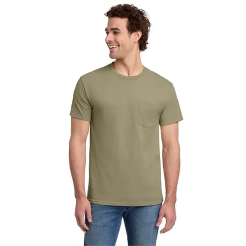 Jerzees - Dri-Power 50/50 Cotton/Poly Pocket T-Shirt.