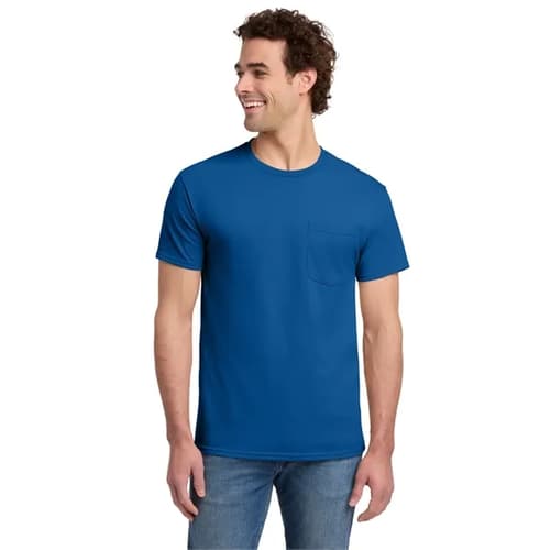 Jerzees - Dri-Power 50/50 Cotton/Poly Pocket T-Shirt.