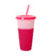 Reusable Color Changing Plastic Cups W/Lid And Straws